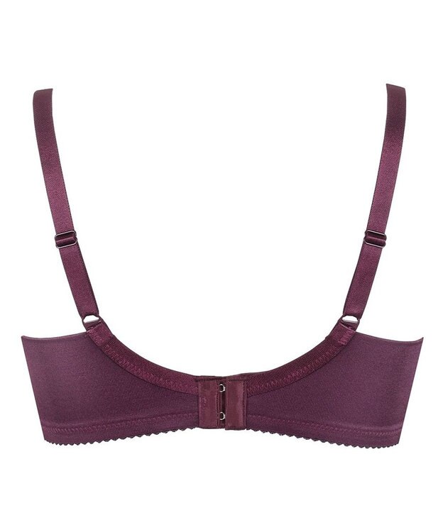 WACOAL 【小さく見せるブラ】 シンプル ブラジャー 着やせ効果 コンパクトにメイク バストの突出をおさえる 背中の段差を軽減 大きいサイズ レディース BRB452 /ワコール ワイン