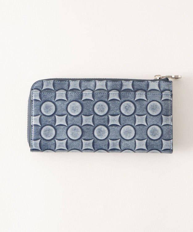 MIYABIYA La quoh with kirakaracho 南蛮七宝アルチザンレザー L字ファスナー財布 瑠璃紺（ネイビー）