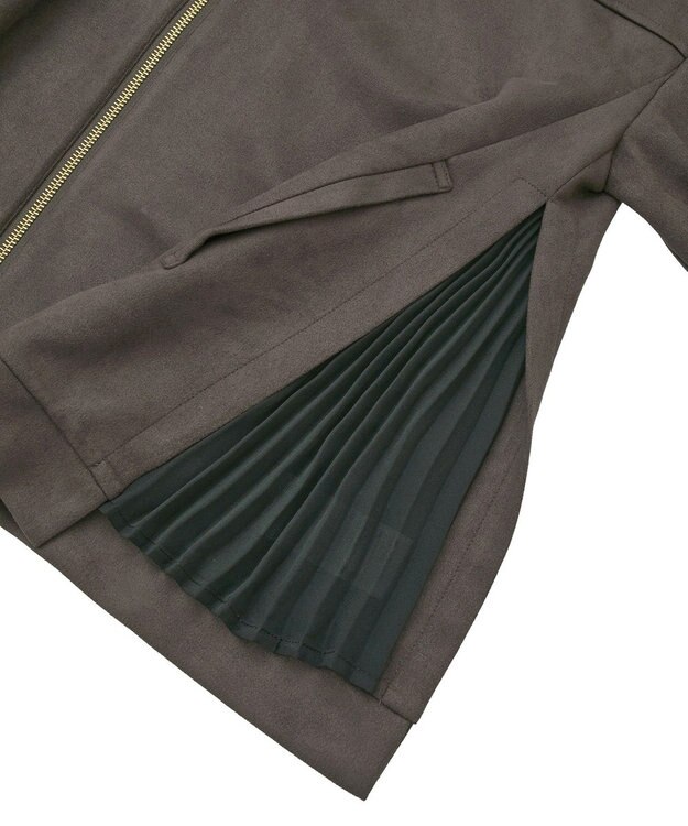 YECCA VECCA サイドプリーツノーカラーブルゾン Brown