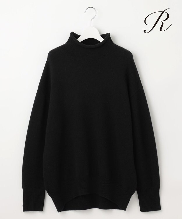 23区 【R(アール)】カシミヤブレンド ロールネックニット ブラック系