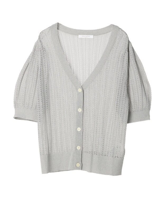 Green Parks すかし柄コンパクトシアーカーディガン Gray