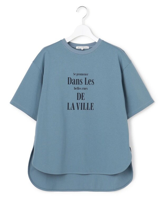 23区 【先行予約】シャツテール ロゴTEE ダルブルー×ネイビー