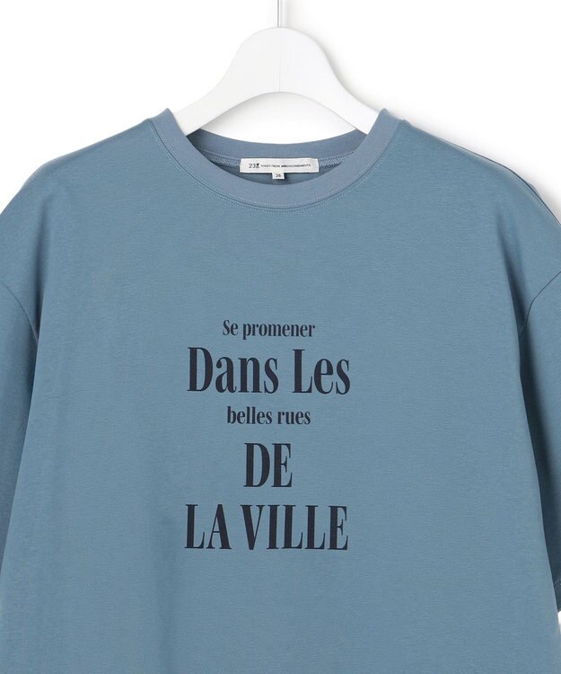 23区 【先行予約】シャツテール ロゴTEE ダルブルー×ネイビー