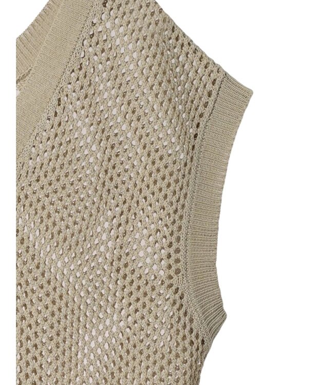 earth music&ecology Ｖネックメッシュベスト Beige