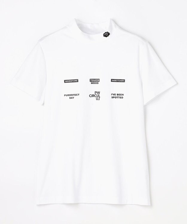 PW CIRCULUS 【WOMEN】メッシュコンビ モックネック  ゴルフウェア レディース ホワイト系