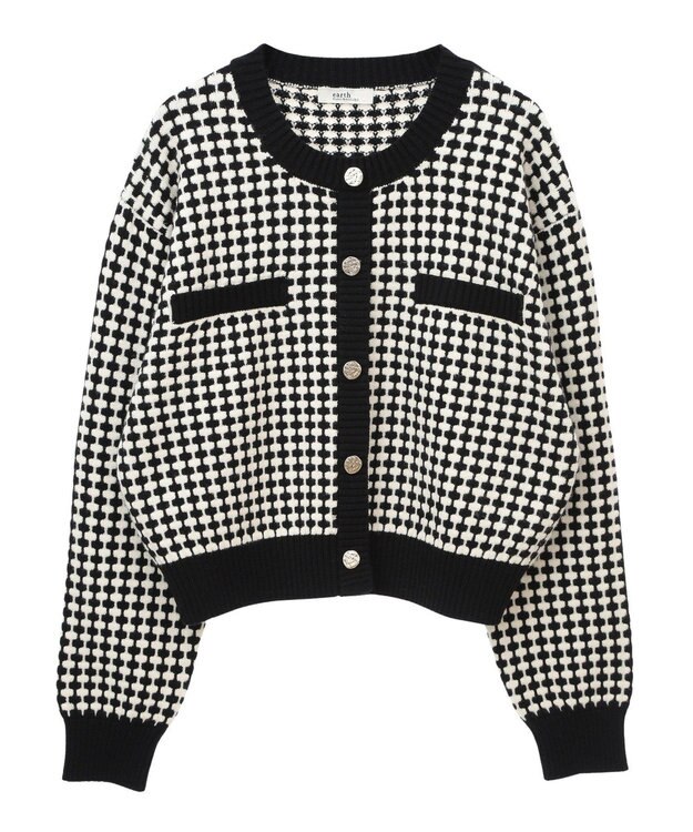 earth music&ecology ジャガードニットプルオーバー Black