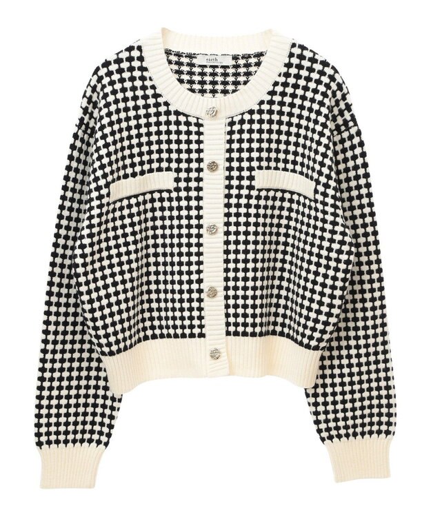 earth music&ecology ジャガードニットプルオーバー Ivory