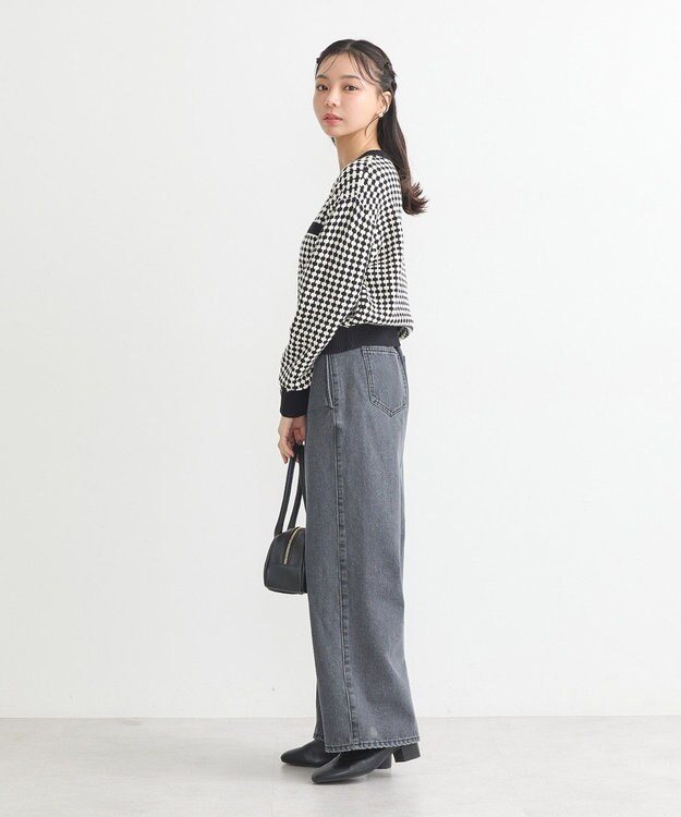 earth music&ecology ジャガードニットプルオーバー Black