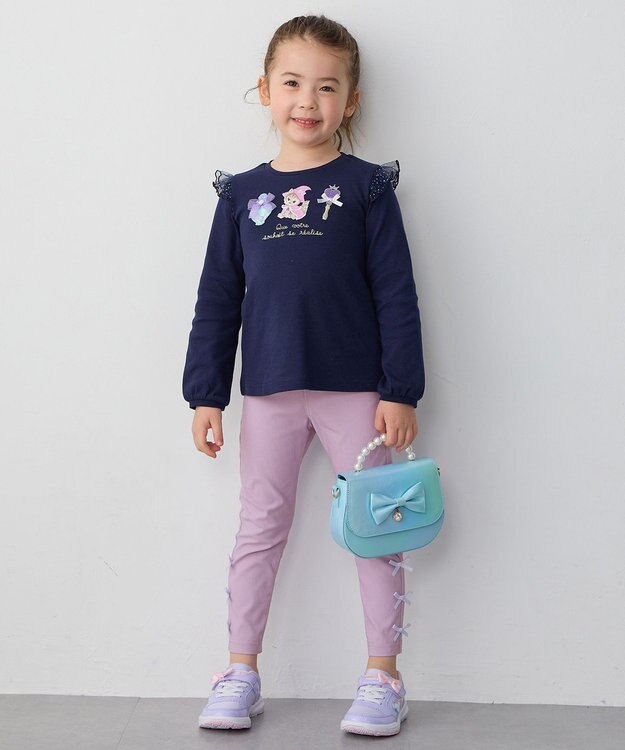 ANY KIDS マジカルキャット長袖Tシャツ ネイビー