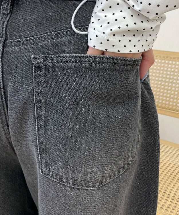 WEGO サマーデニムルーズワイドパンツ デニムブラック