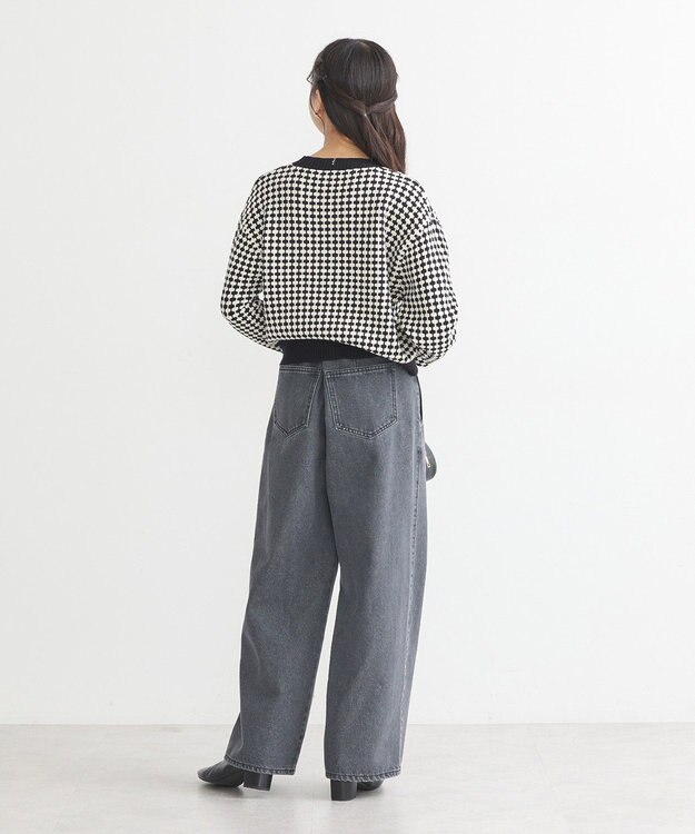 earth music&ecology ジャガードニットプルオーバー Black