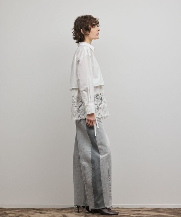 GRACE CONTINENTAL レースティアードシャツ ホワイト