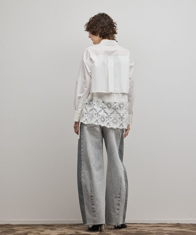 GRACE CONTINENTAL レースティアードシャツ ホワイト