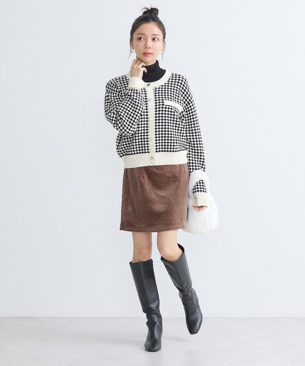 earth music&ecology ジャガードニットプルオーバー Ivory