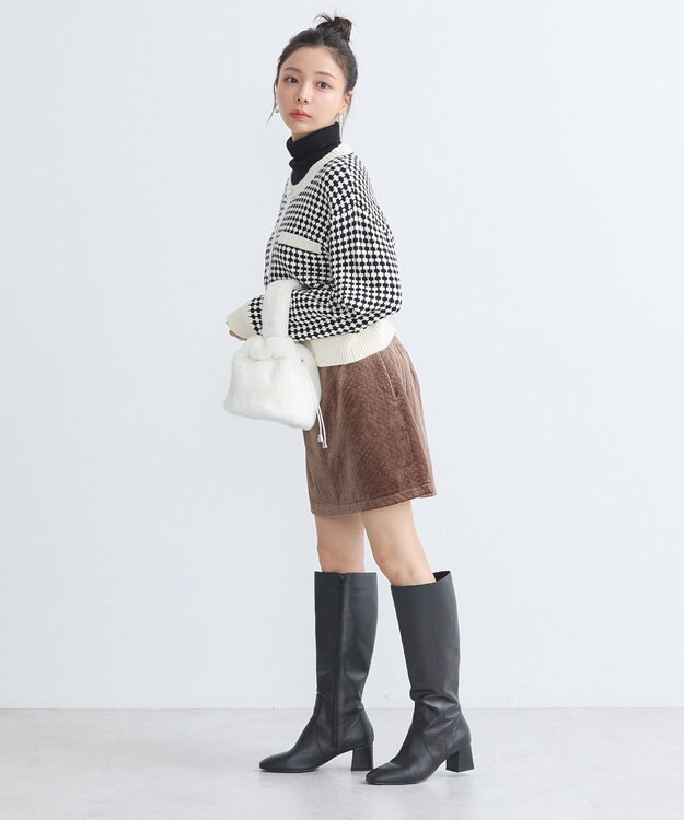 earth music&ecology ジャガードニットプルオーバー Ivory