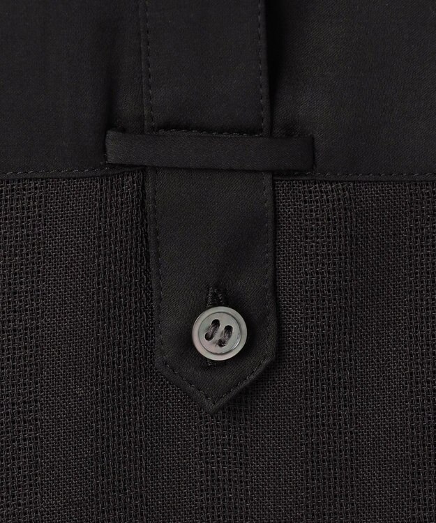 BEIGE， GOSHE / サテン切替 シアースタンドブラウス Black