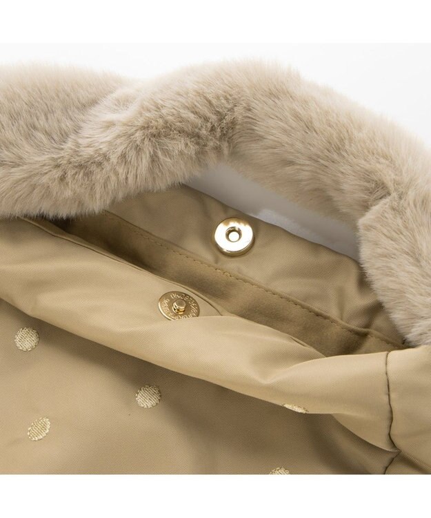 UNBILLION カシュカシュ cachecache / エコファーワンハンドルドット刺繍トート ベージュ