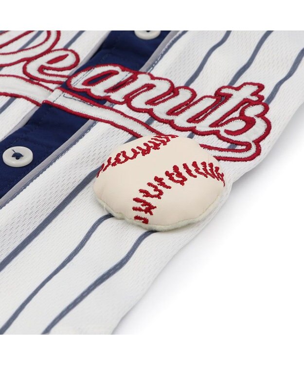 PET PARADISE スヌーピー ベースボールＴシャツ 小型犬 ホワイト×ネイビー