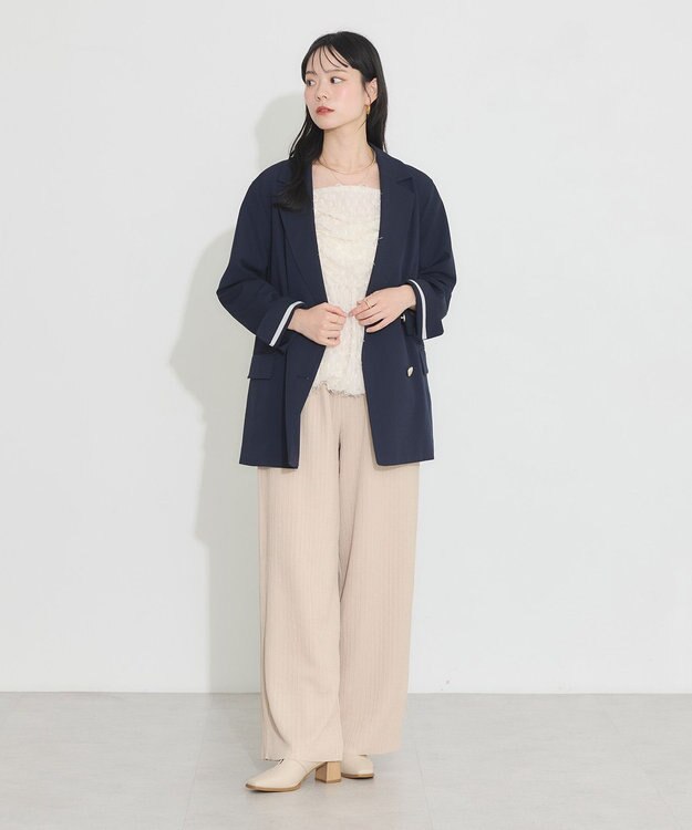 earth music&ecology ダブルテーラードジャケット ネイビー