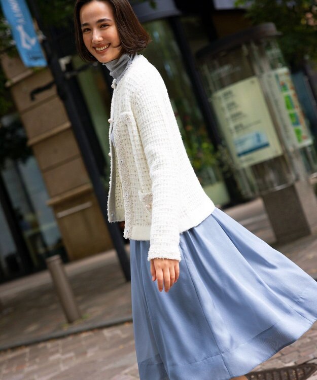 組曲 S 【WEB限定】スノーネップツイード ニットジャケット アイボリー系