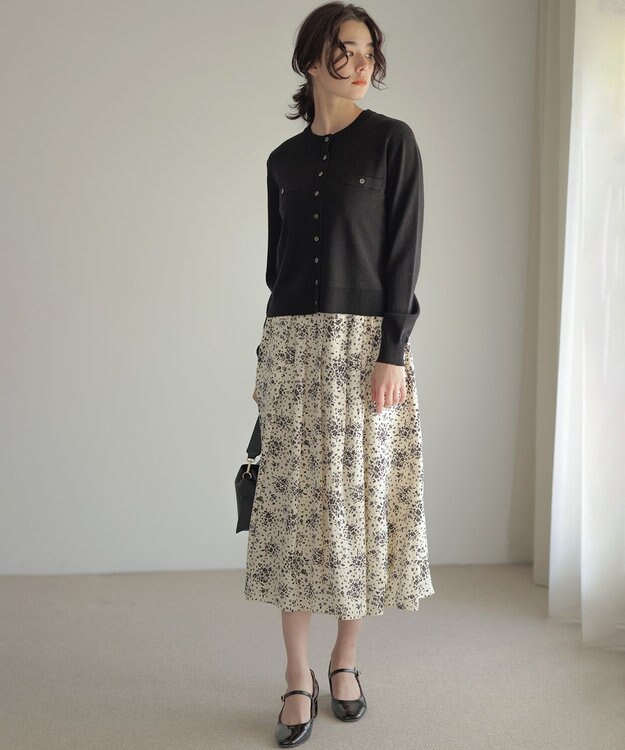 組曲 モザイクフラワープリント スカート アイボリー系5