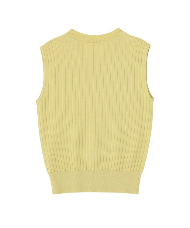 YECCA VECCA 【マシンウォッシャブル】ノースリーブリブニット Yellow