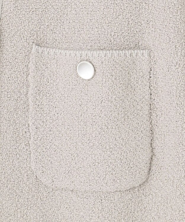 自由区 【XSサイズ～/洗える】テクスチャーコットンブレンド ニットアウター ライトグレー系