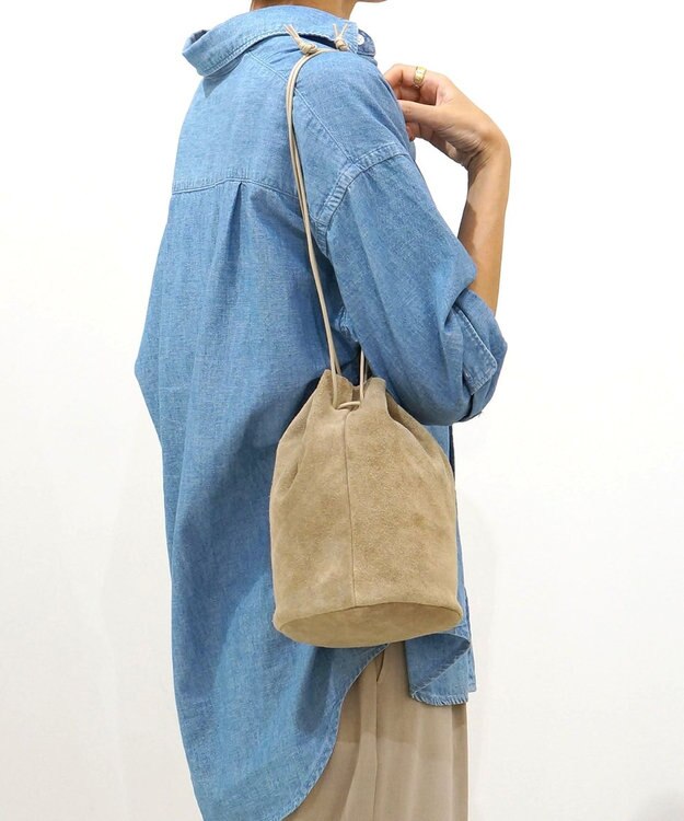 FOLNA RD ベロア巾着ショルダー ベージュ