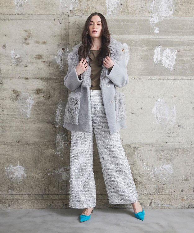 GRACE CONTINENTAL 【BLANCHA】ムートンコート グレー