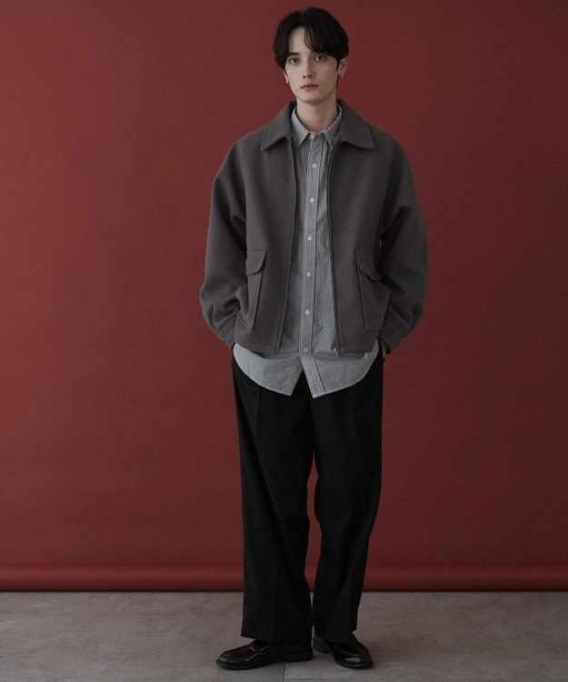 WEGO 【ユニセックス着用ITEM】メルトンショートZIPブルゾン ダークグレー