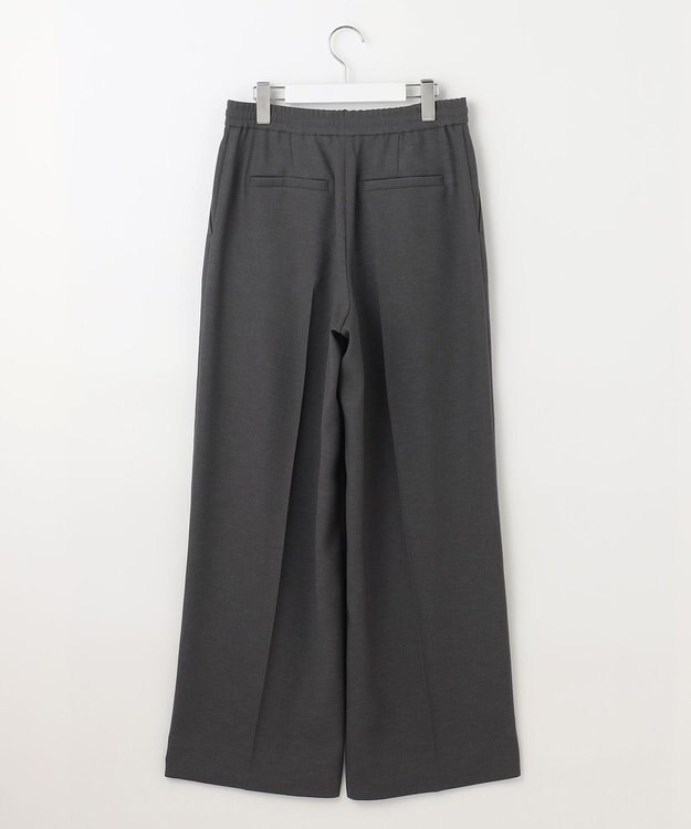 自由区 【洗える】ツイステッドダブルクロスワイドストレート パンツ グレー