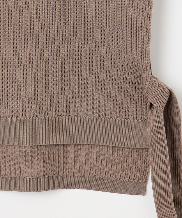 自由区 【洗える】リブストレッチ ベスト モカ