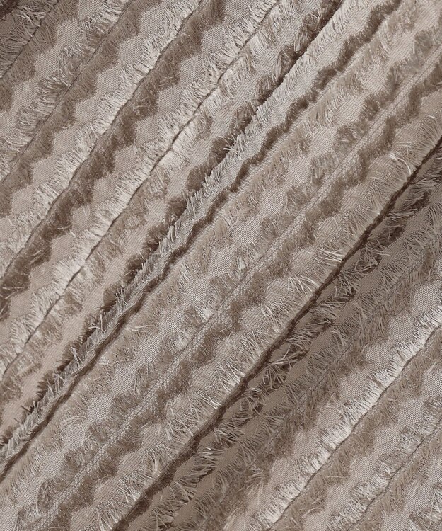 自由区 【セットアップ対応・洗える】フリンジジャガード スカート モカ