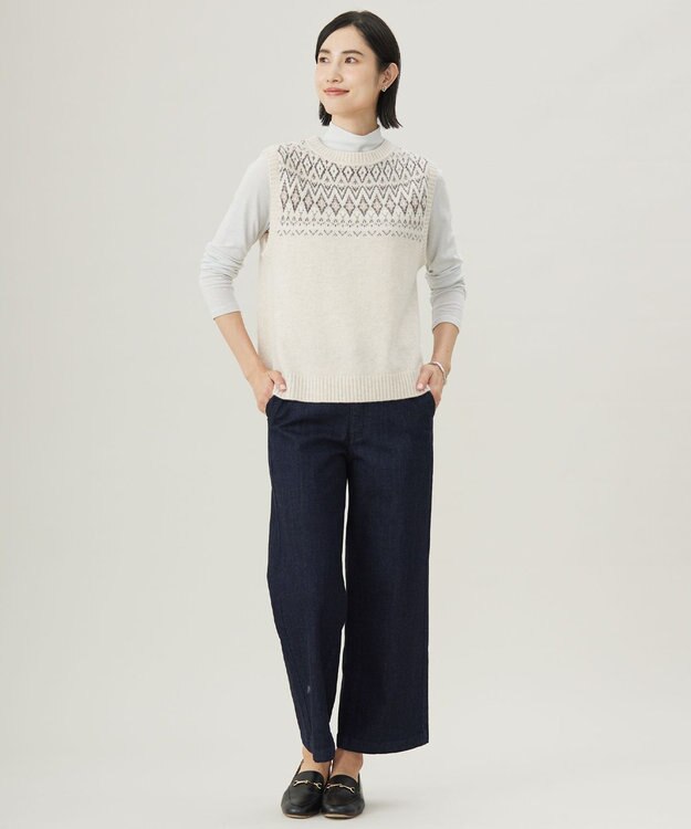 J.PRESS LADIES 【WEB限定・洗える】FAIR ISLE ニットベスト 【WEB限定】ベージュ系