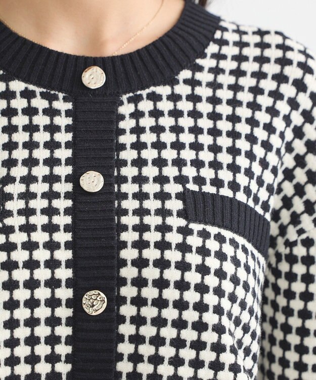 earth music&ecology ジャガードニットプルオーバー Black