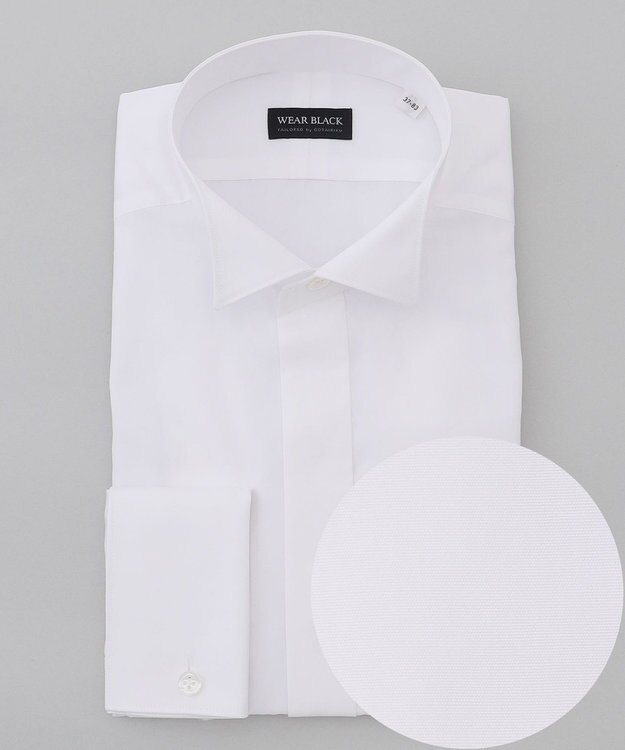 GOTAIRIKU 【WEAR BLACK】ウィングカラー比翼 ダブルカフス ドレスシャツ ホワイト系