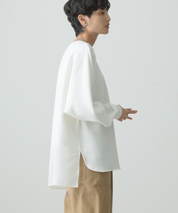 AMERICAN HOLIC ドルマン異素材ポンチプルオーバー Off White