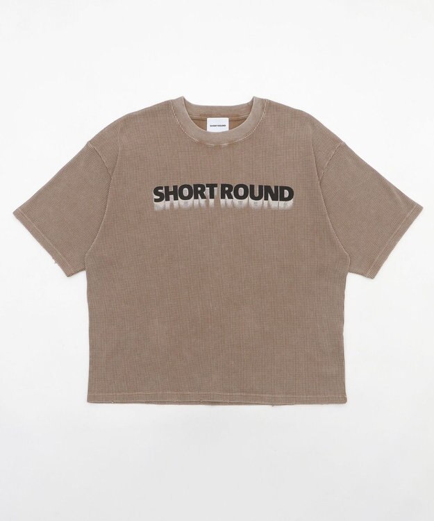 WEGO 【ユニセックス着用ITEM/MLサイズ展開】ブリーチワッフルダメージグラフィックT（SS） ブラウン