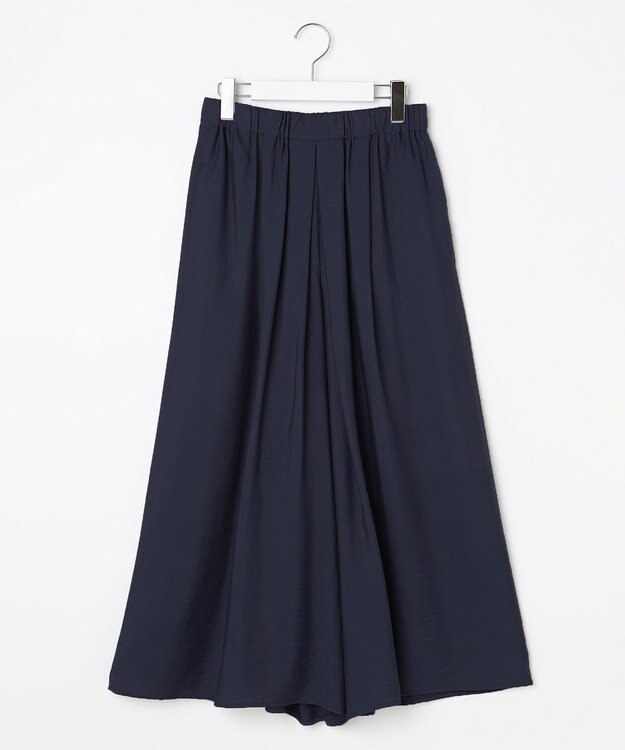 自由区 【セットアップ対応・接触冷感・UVケア・洗える】エアリーツイルキュロット パンツ [新色]ネイビー