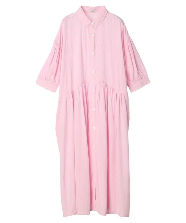 earth music&ecology レーヨンストライプワンピース Pink