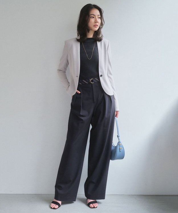 BEIGE， 【セットアップ対応】LUIZA / ノーカラージャケット L.Gray