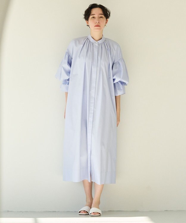 #Newans キャンディスリーブシャツワンピース サックス
