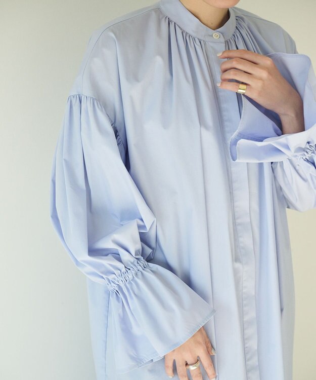 #Newans キャンディスリーブシャツワンピース サックス