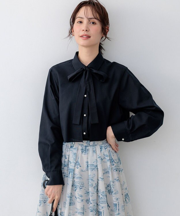 組曲 ニューリヨセルシャーティングマルチWAY ブラウス ネイビー系