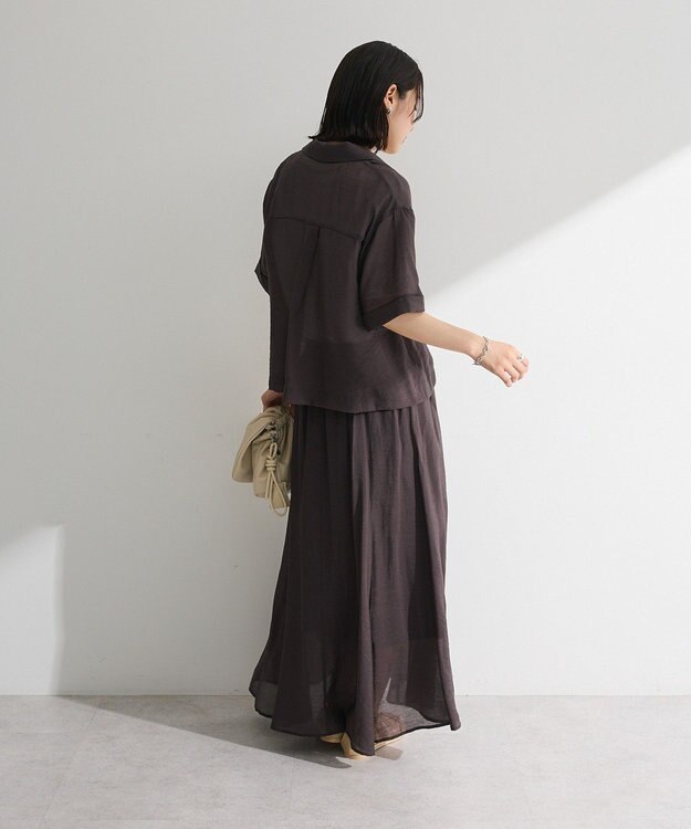 Green Parks ＳＥＴ２点　シャツスカートセットアップ Charcoal Gray