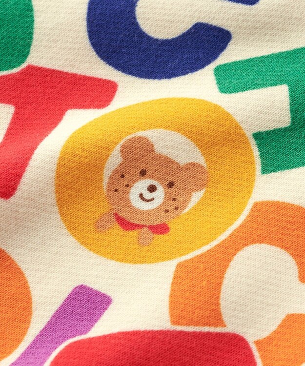 MIKI HOUSE HOT BISCUITS 【80-120cm】 ロゴ総柄 スウェットフーディ マルチカラー