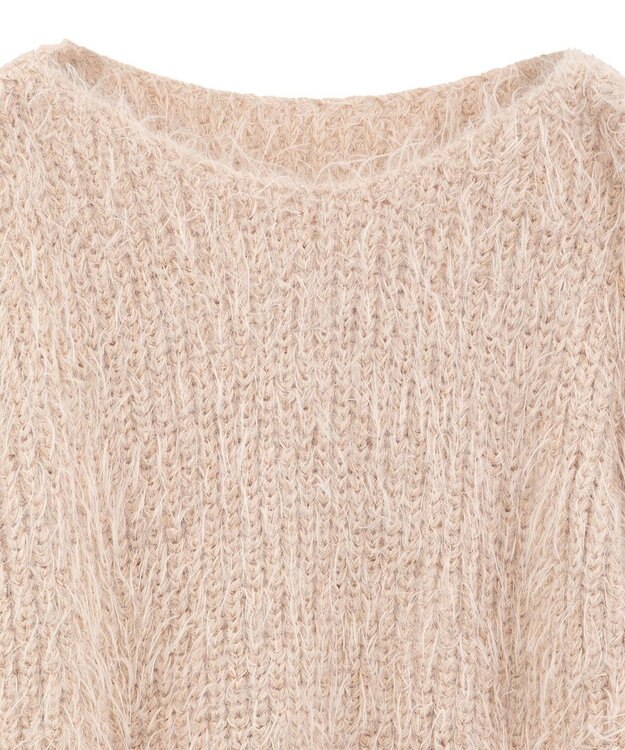 YECCA VECCA ラメシャギーボートネックニット Pink