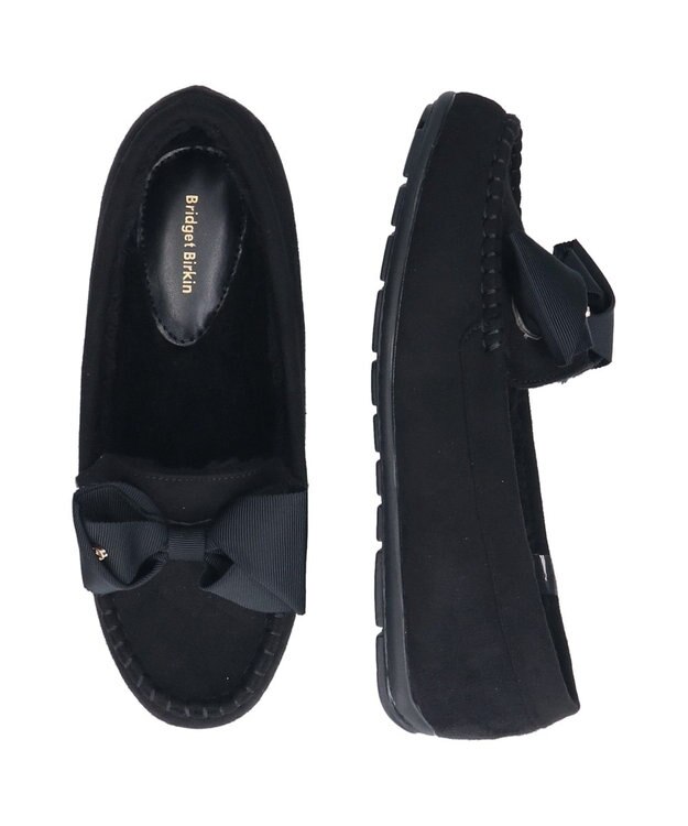 Bridget Birkin 【Bridget Birkin】グログランリボンモカシンシューズ ブラックスウェード