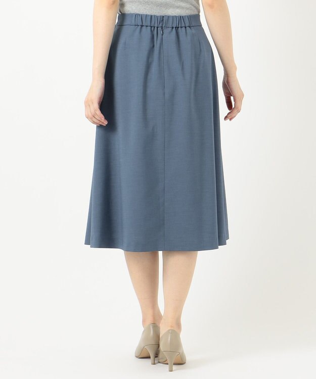 J.PRESS LADIES 【洗える】ドライタッチツイルストレッチ スカート ダルブルー系