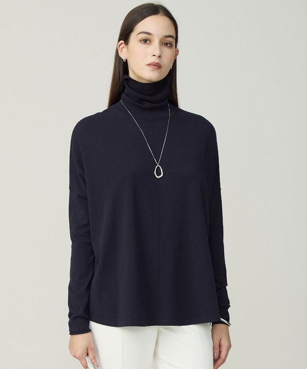 ICB L 【新色追加・WEB限定カラーあり】 ヴィスコースワイド タートルネックプルオーバー ネイビー